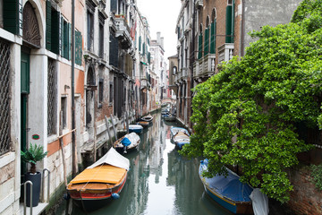 Canals of Venice with boats