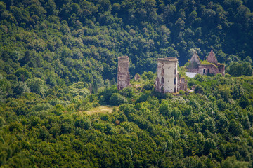Fototapeta na wymiar Scenic view of Chervonohorod Castle ruins (Nyrkiv village, Ternopil region, Ukraine)