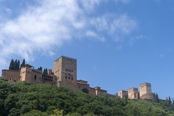 Fototapeta na wymiar vistas de la torre de Comares de la alhambra de Granada, España