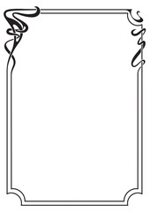Ornate black rectangular framework. Art Nouveau style.
