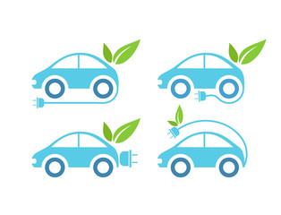 Flat Icon Set of electric cars