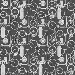 Active city transport eco alternative energy bike scooter one and two-wheeled mobility electro vehicle vector seamless pattern background.