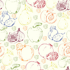  Fruits seamless pattern.