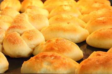 Baking on a tray. Pies with eggs and onions. Buns. Echpochmak with meat and potatoes.