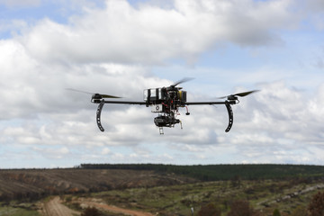 Fototapeta na wymiar Long endurance drone prototype flying on a test session