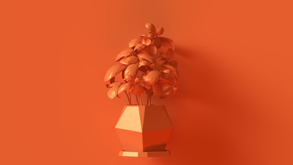 Orange Basil Plant with Orange Plant Pot 3d illustration