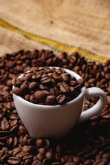 espresso cup with lots of coffee