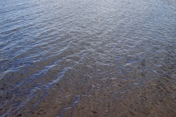 Waves on a lake on a windy day