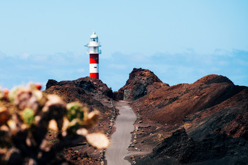 Old the Punta de Teno Lighthouse in Tenerife island, Canary Island