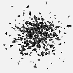 Abstract black explosion. Geometric background. Vector illustration