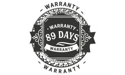 89 days warranty icon stamp