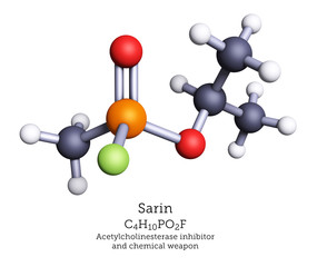 Ball-and-Stick Molecular Model of Sarin