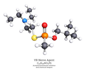 Ball-and-Stick Model of VR Nerve Agent