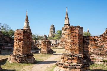 Naklejka premium Ruins of the old city of Ayutthaya, Thailand