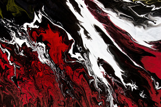 abstract black fluid acrylic painting on canvas