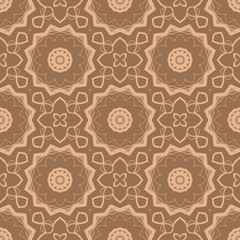 Vector illustration. pattern with floral mandala, decorative seamless ornament. design for print fabric, bandana.