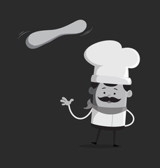 Cartoon Chef dough playing Flat Vector Illustration Design