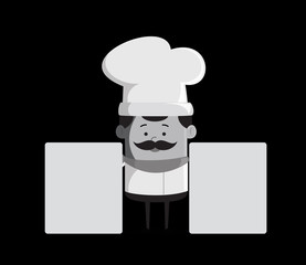 Cartoon Chef banners Flat Vector Illustration Design