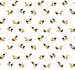 Pattern of geometric squirrels. Geometric background. Vector illustration.
