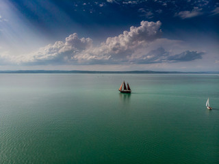 beautifu piratel ship in lake Balaton