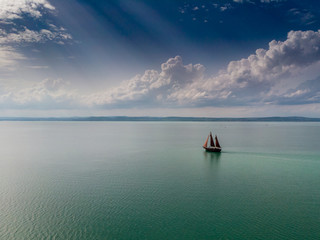 beautifu piratel ship in lake Balaton