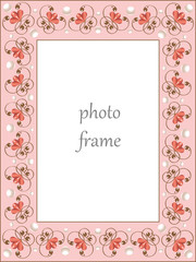 Photo frame with flowers and pearls