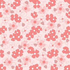 Pink seamless floral pattern background