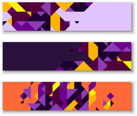 Banners with abstract colorful geometric pattern.
