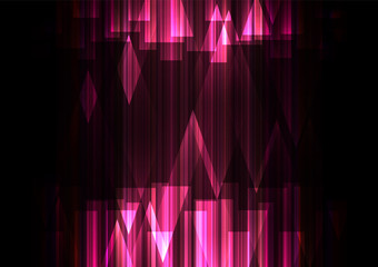 Obraz premium pink crystal line dark abstract background, speed business template, facet technology background, vector illustration