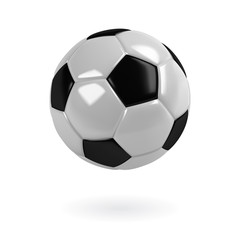 Fototapeta premium Realistic black and white soccer ball. Isolated vector.