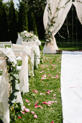 Beautiful setting for outdoors wedding ceremony