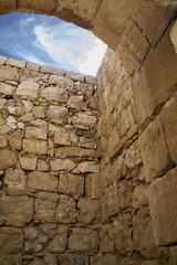 Fragments of Ruines in Ein Avdat - UNESCO World Heritage site, Negev desert, Israel