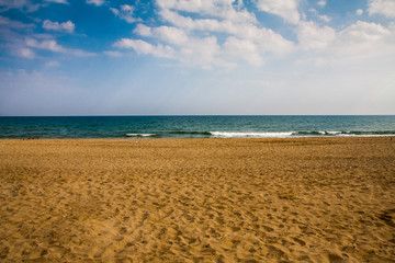 Minimal shot of sandy beach