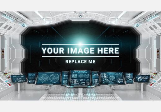 Futuristic Spaceship Interior Mockup