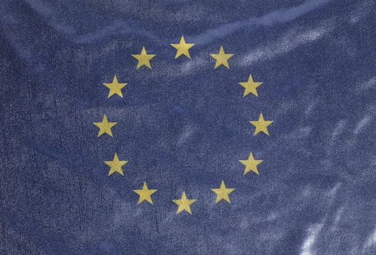 Flag of European Union on Jeans Denim Texture © yurchello108
