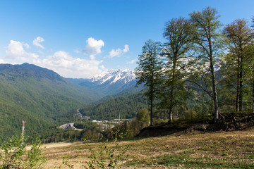 Fototapeta na wymiar Mountains Krasnodar region height 2320 m 29 April 2018