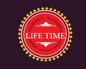 lifetime warranty icon stamp