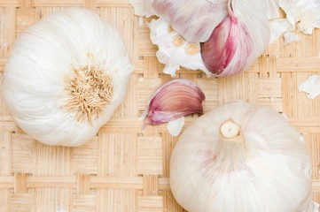 Three garlic bulbs