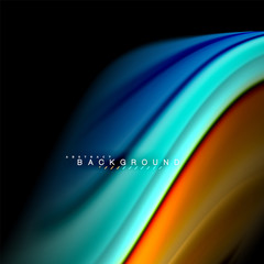 Fluid mixing colors vector wave abstract background design. Colorful mesh waves