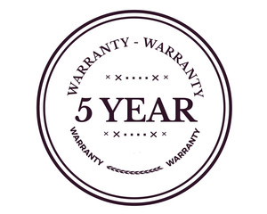 5 years warranty icon stamp