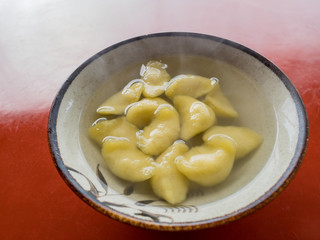 The traditional golden dumpling at Matsu