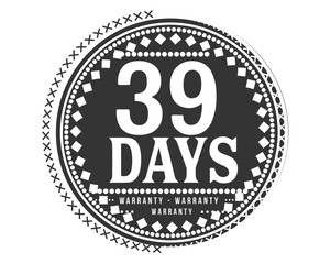 39 days warranty icon stamp
