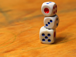 Dice. Gambling. Cubes with numbers on the faces