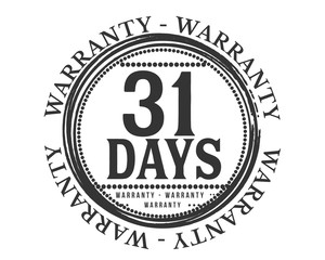 31 days warranty icon stamp guarantee