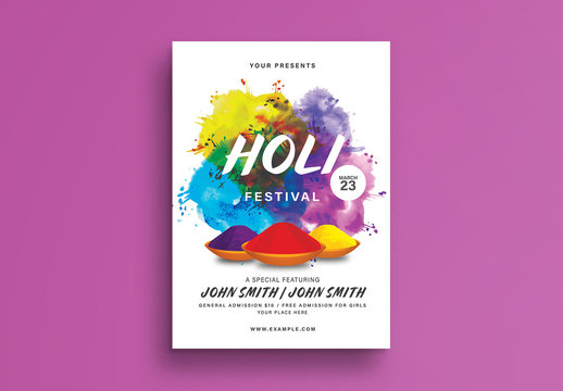 Holi Festival Flyer Layout
