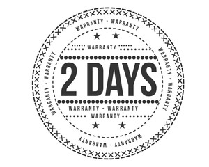 2 days warranty icon stamp guarantee
