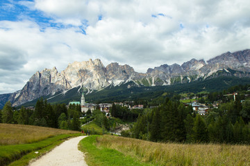 Fototapeta na wymiar view of Dolomites mountains - UNESCO natural heritage