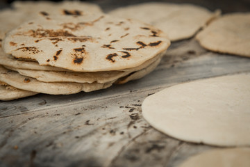 Close up tortillas texture
