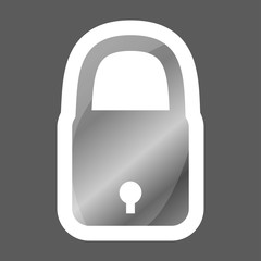 Vector icon of a closed padlock. Vector icon colored sticker.  Layers grouped for easy editing illustration.  For your design.