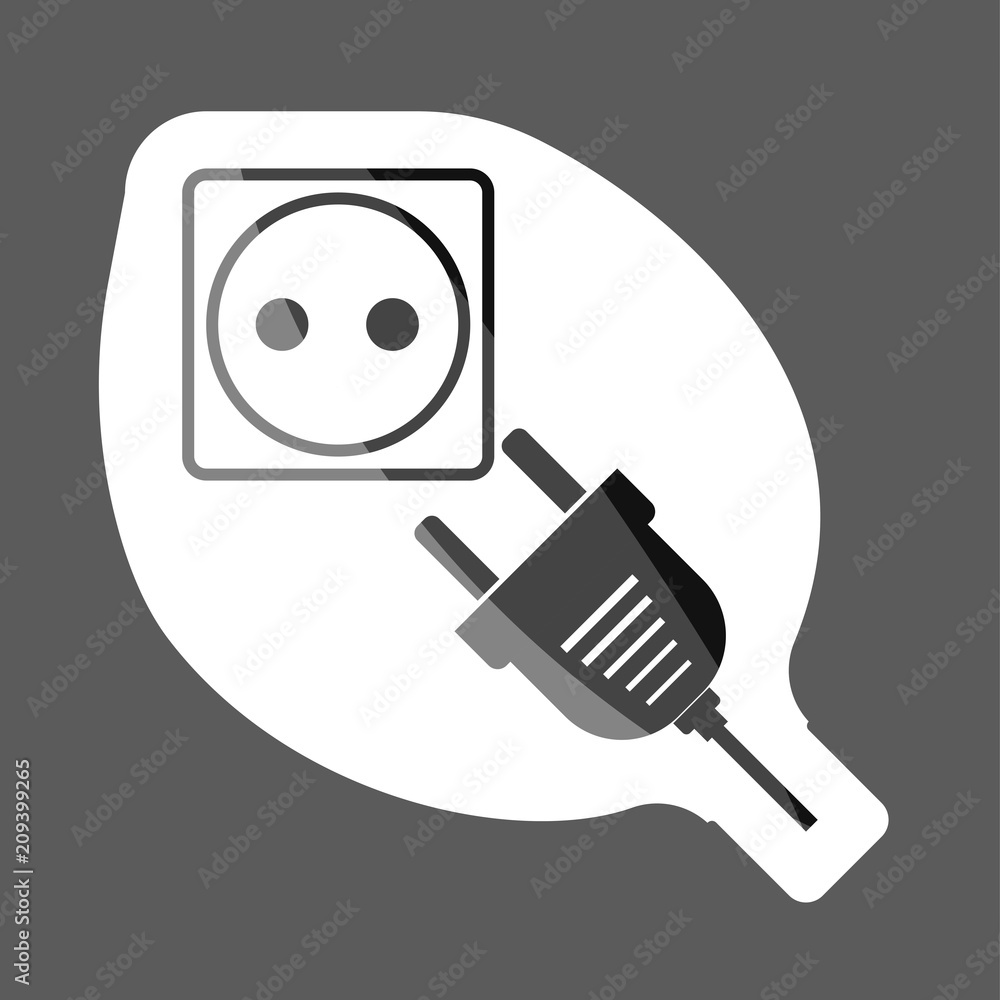 Aufkleber vector icon sockets and plugs. vector icon colored sticker. layers grouped for easy editing illustra